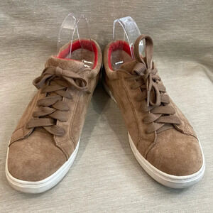 UGG Sz 9 Karine Suede Lace Up UGGPure Wool at Inside Heel Low Top Sneakers Shoes